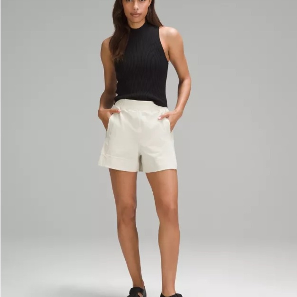 Women's White High-Waisted Shorts - Picture 3 of 3